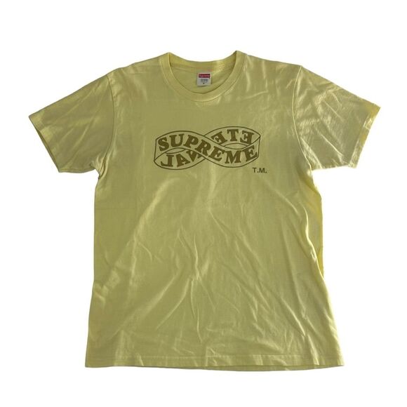 Supreme Shirt Mens Medium Pale Yellow Eternal Tee FW18‎ Short Sleeve Streetwear - Picture 1 of 6